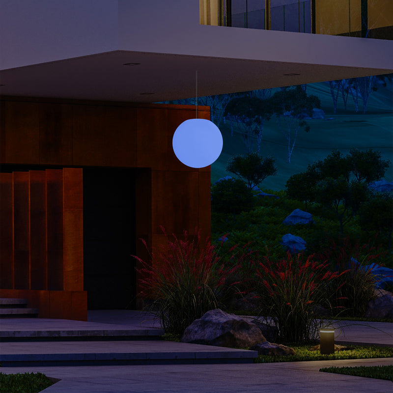 Tuinlamp LED Hanglamp, 20 cm Bol Plafondlamp, RGB Kleurveranderend met Afstandbediening