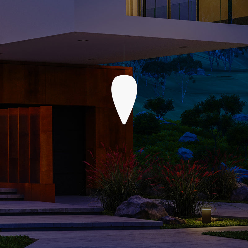 Terraslamp op Netvoeding, LED Plafondlamp, 37cm Waterdruppel, Meerkleurige RGB met Afstandsbediening