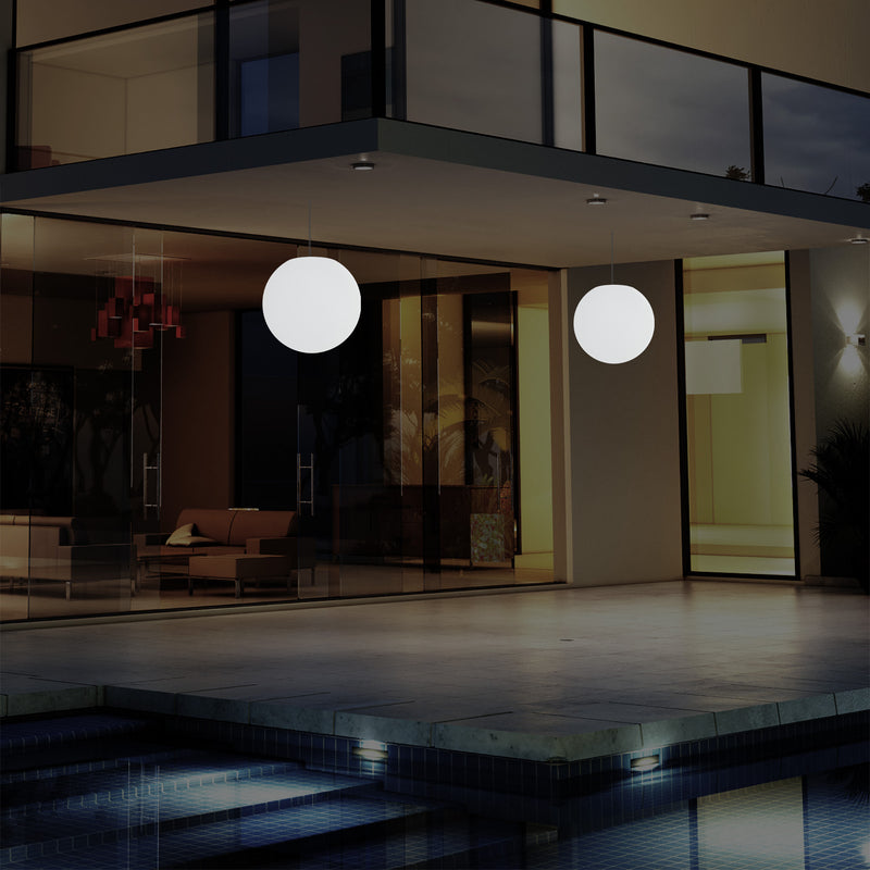 Tuinlamp LED Hanglamp, 20 cm Bol Plafondlamp, RGB Kleurveranderend met Afstandbediening