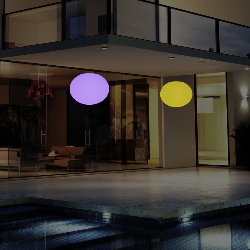 Hanglamp Terraslamp, Tuinverlichting, Sfeerlicht LED Hanglamp op Netvoeding, 27cm RGB