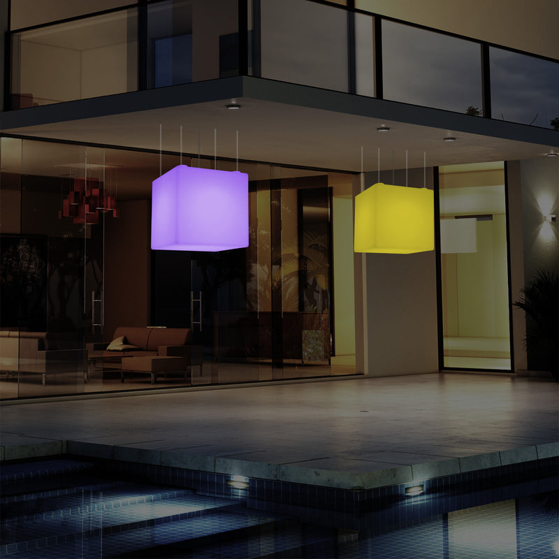 Terrasverlichting, Tuinlamp, 50cm LED Kubus Hanglamp, 5V Laagspanning op Netvoeding