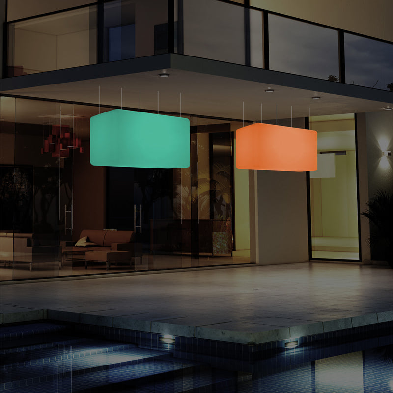 Buitenverlichting, Patio Plafondlamp, 55x35 cm LED Hanglamp, RGB met Afstandsbediening