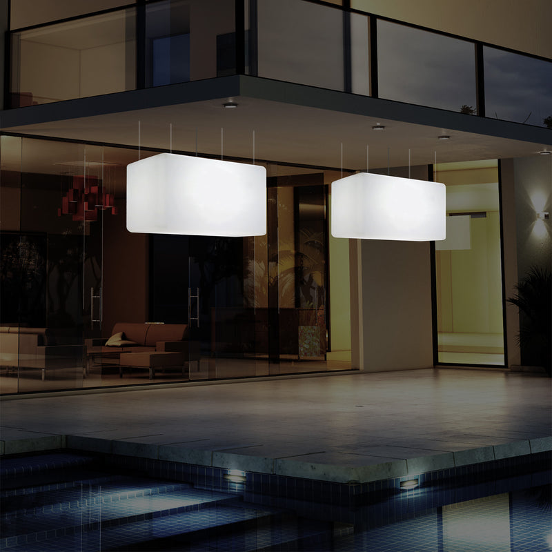Buitenverlichting, Patio Plafondlamp, 55x35 cm LED Hanglamp, RGB met Afstandsbediening