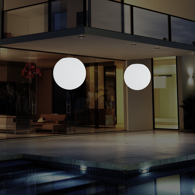 Buitenlamp op Netvoeding, LED Plafondlamp, 30cm Bol, Meerkleurig, Kleurveranderend