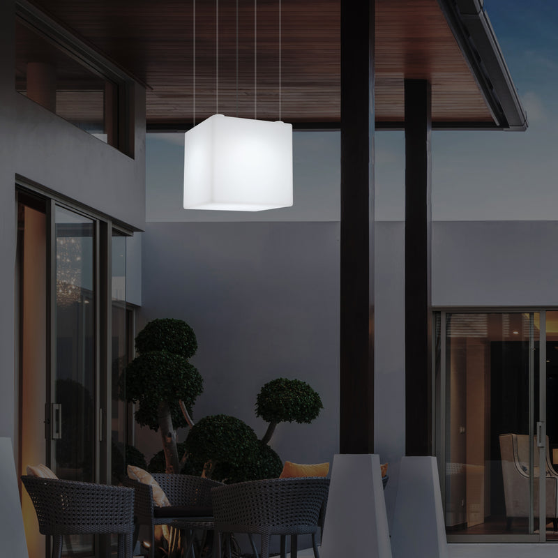 Terrasverlichting, Tuinlamp, 50cm LED Kubus Hanglamp, 5V Laagspanning op Netvoeding