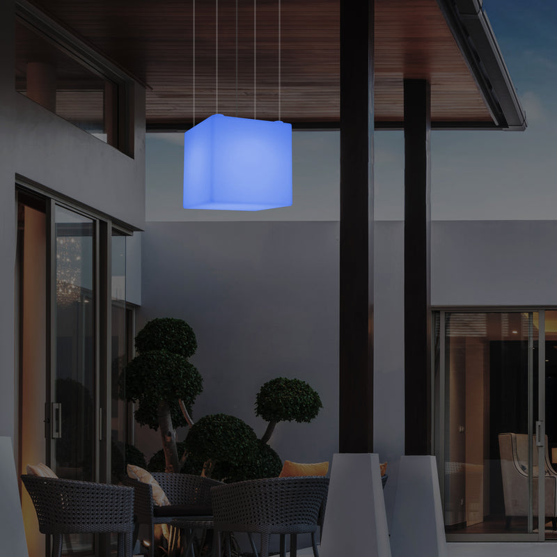 Terrasverlichting, Tuinlamp, 50cm LED Kubus Hanglamp, 5V Laagspanning op Netvoeding