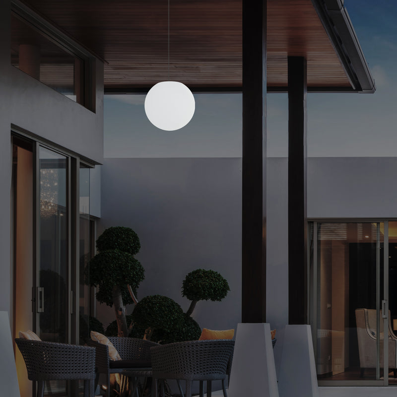 Tuinlamp LED Hanglamp, 20 cm Bol Plafondlamp, RGB Kleurveranderend met Afstandbediening