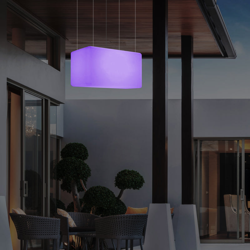Buitenverlichting, Patio Plafondlamp, 55x35 cm LED Hanglamp, RGB met Afstandsbediening