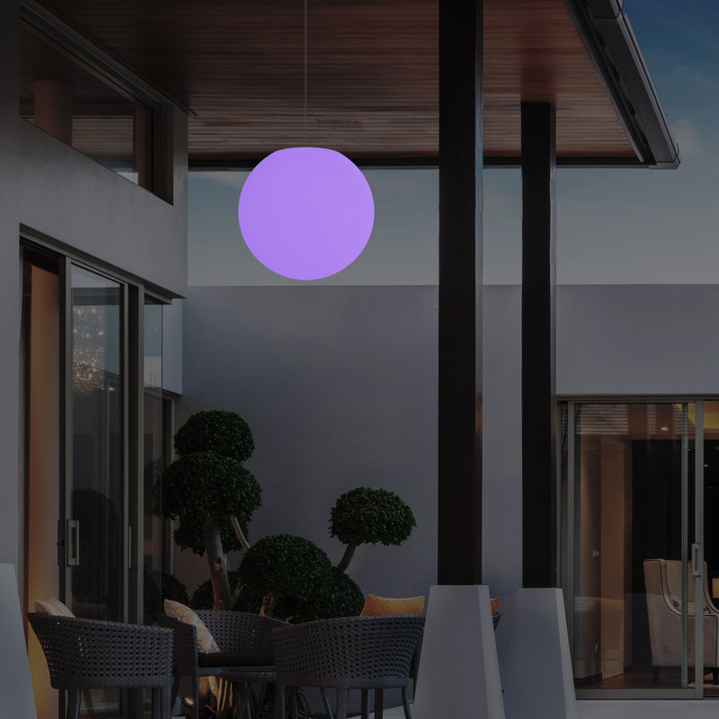 Terras LED Hanglamp, 40cm Bol Plafondlamp op Netvoeding, 5V Laagspanning, Buitenlamp