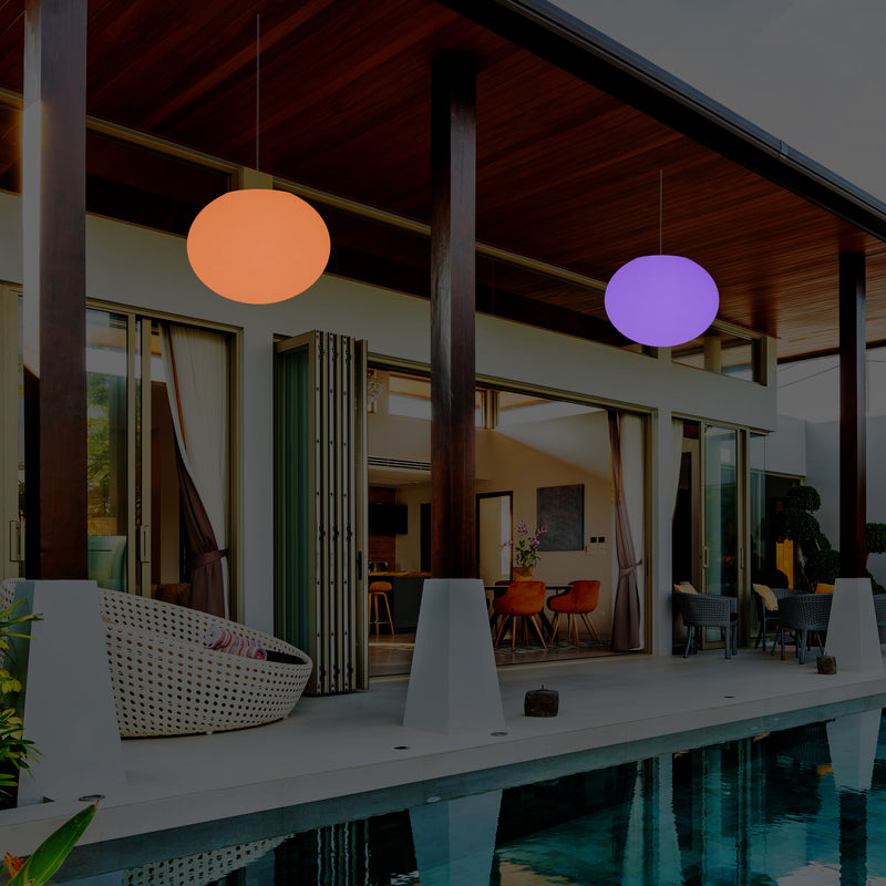 Hanglamp Terraslamp, Tuinverlichting, Sfeerlicht LED Hanglamp op Netvoeding, 27cm RGB