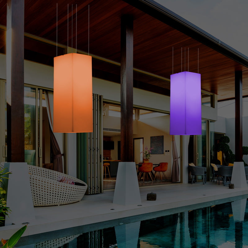 Buitenverlichting, Plafondlamp, Tuinverlichting 110 x 30cm LED Hanglamp, RGB met Afstandsbediening