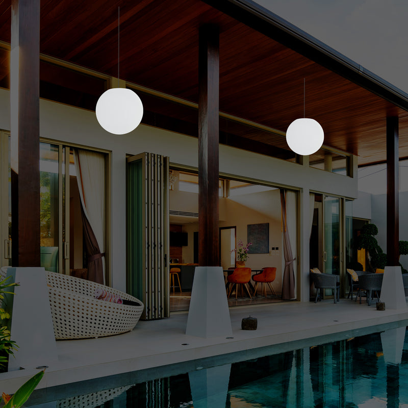 Tuinlamp LED Hanglamp, 20 cm Bol Plafondlamp, RGB Kleurveranderend met Afstandbediening