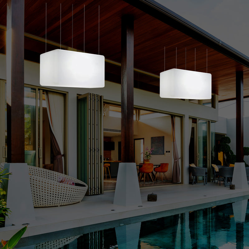 Buitenverlichting, Patio Plafondlamp, 55x35 cm LED Hanglamp, RGB met Afstandsbediening