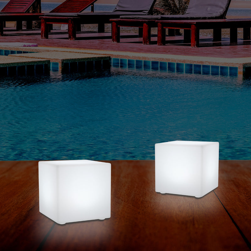 Buitenverlichting, 5V Meerkleurige LED Buitenlamp, 20cm Kubus, Tuinlamp, Patioverlichting