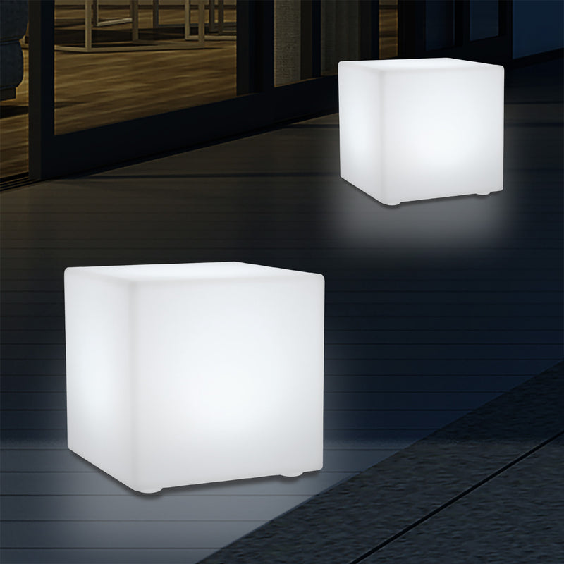 Buitenverlichting, 5V Meerkleurige LED Buitenlamp, 20cm Kubus, Tuinlamp, Patioverlichting