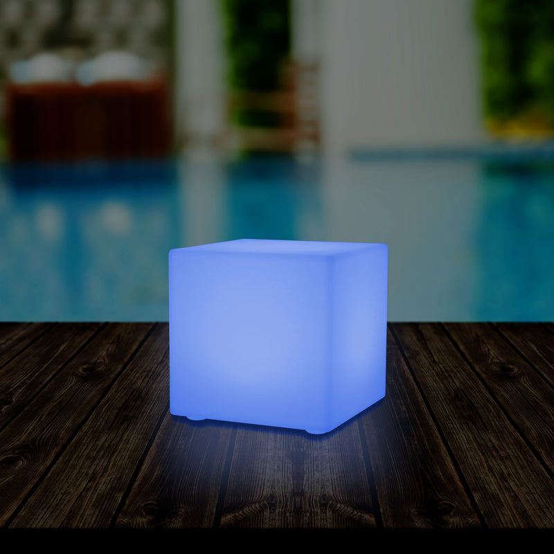 Buitenverlichting, 5V Meerkleurige LED Buitenlamp, 20cm Kubus, Tuinlamp, Patioverlichting