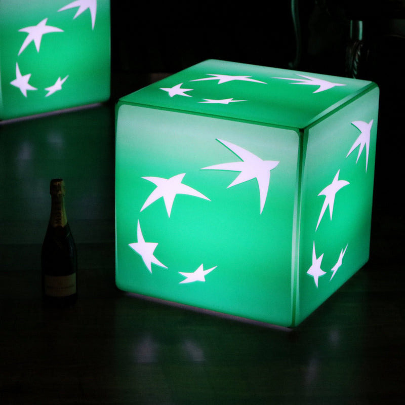 Op maat gemaakte lichtgevende kruk, LED display lichtbak, verlichting, kubus 50cm, vloerlamp