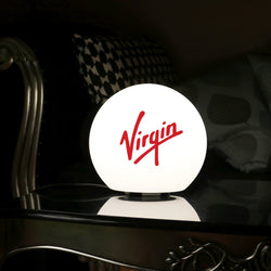 Gepersonaliseerde LED Tafellamp, promotionie lichtbak met logo, 15cm bol, reclameverlichting