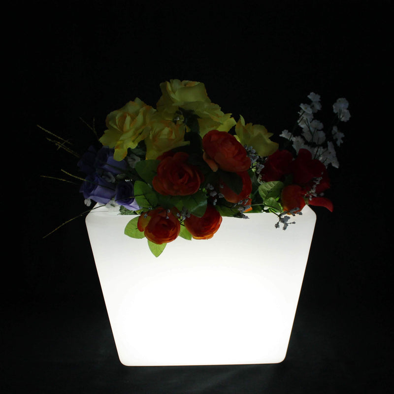 LED bloemenvaas, verlichte plantenpot, 27cm Oplaadbare RGB Tafellamp, 27cm