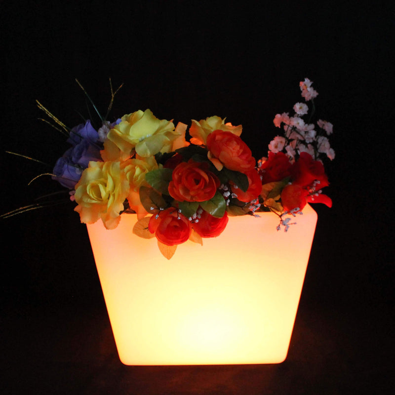 LED bloemenvaas, verlichte plantenpot, 27cm Oplaadbare RGB Tafellamp, 27cm