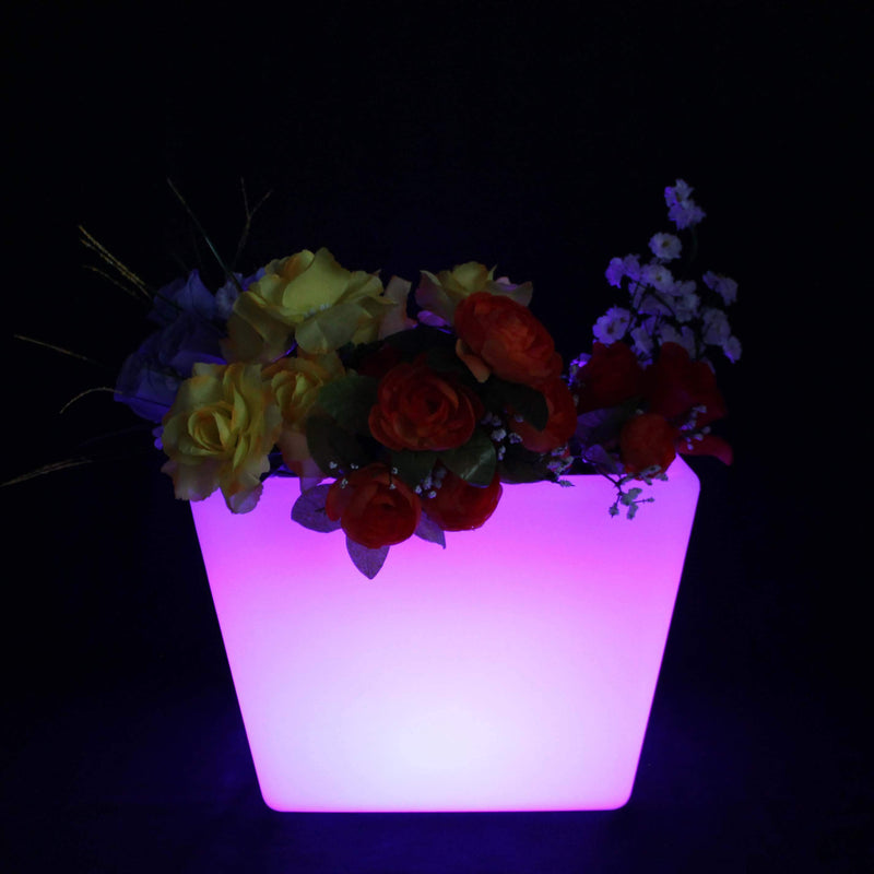 LED bloemenvaas, verlichte plantenpot, 27cm Oplaadbare RGB Tafellamp, 27cm