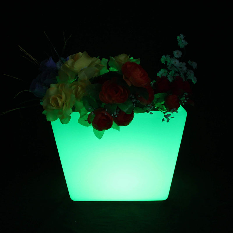 LED bloemenvaas, verlichte plantenpot, 27cm Oplaadbare RGB Tafellamp, 27cm