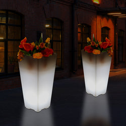 Buitenverlichting, Netvoeding LED Bloemenvaas, 75cm Plantenpot voor Tuin, Patio, Tuinlamp