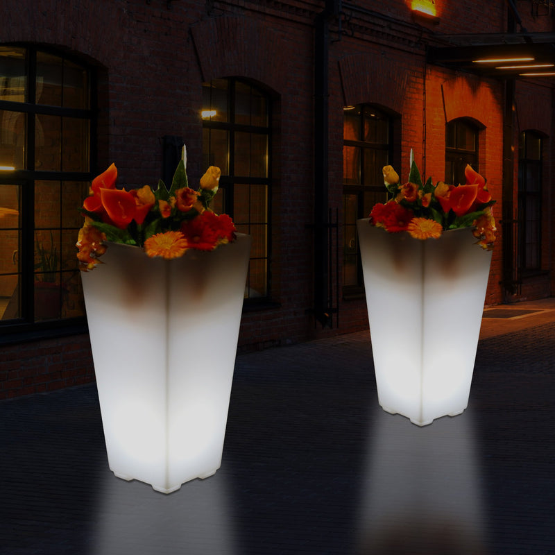 LED Bloemenvaas Plantenpot, 75cm Grote Staande Verlichte Vaas, Buitenverlichting, Tuinlamp