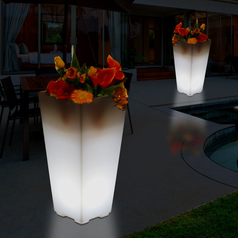 Buitenverlichting, Netvoeding LED Bloemenvaas, 75cm Plantenpot voor Tuin, Patio, Tuinlamp